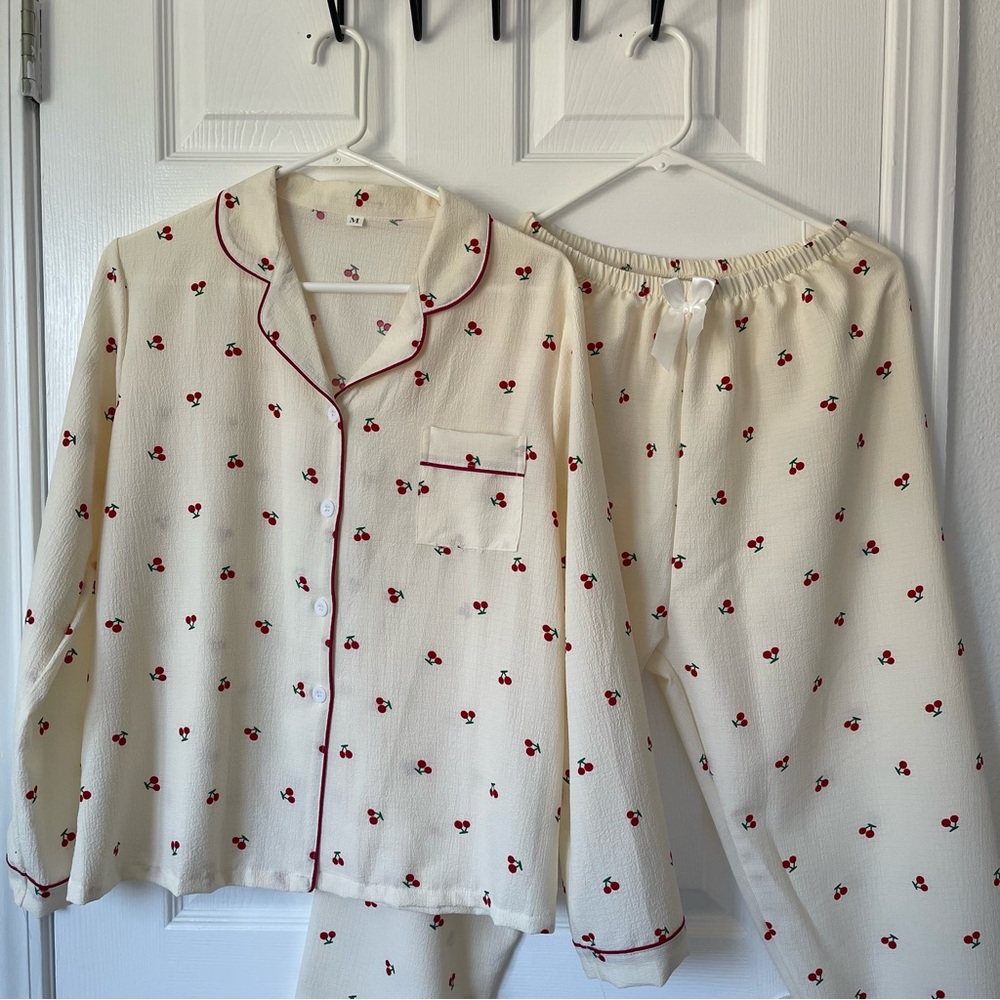 Cherry Print Pajama Set